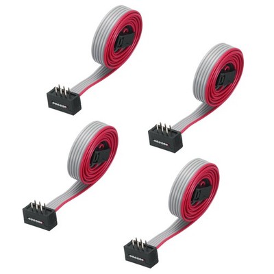IDC Wire Flat Ribbon Cable FC/FD Connector A-type 6Pins 0.5m Long, 4pcs