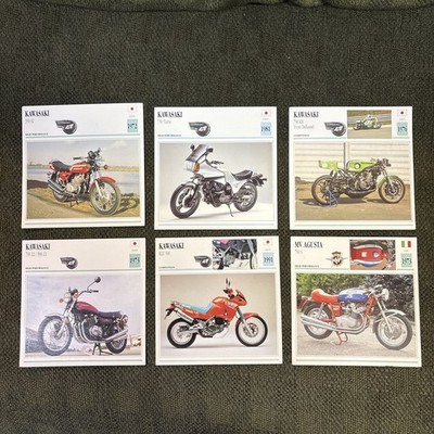 6 Vintage Edito-Service S.A.  Atlas Motorcycle Cards Printed In USA