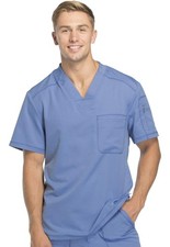 Dickies Dynamix Scrubs for Men,V-Neck Chest Pocket Scrub Top, Size: Small