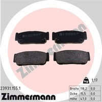 Zimmermann Bremsbelagsatz Scheibenbremse 23931.155.1 FüR Kyron Kia Sorento 23931