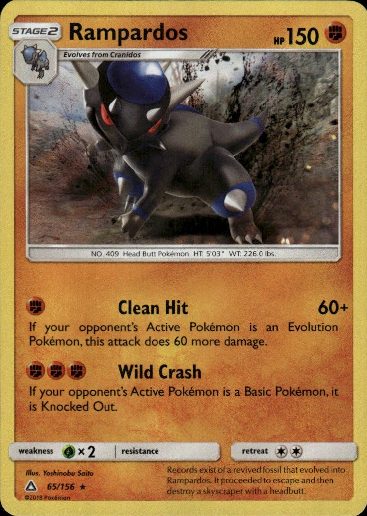 Rampardos 65/156 Holo Rare Ultra Prism Pokemon Holo Lightly Played