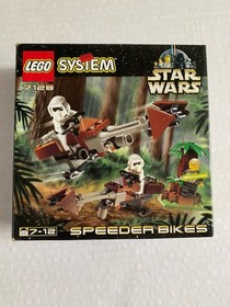 vintage LEGO Star Wars 7128 SPEEDER BIKES Complete 1999 Endor Luke minifigure