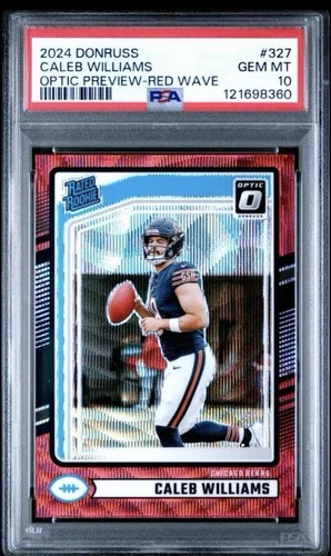 2024 Panini Donruss Optic Red Wave Prizm Caleb Williams #327 PSA 10 Bears Rookie