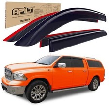Outside-Mount Window Visors Rain 2009-2018 Dodge Ram 1500 Crew Cab Medium