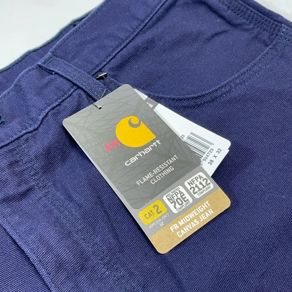 Carhartt FR Midweight Canvas Flame Resistant Work Pants Navy 38x32 CAT 2 NWT - Image 2 of 4