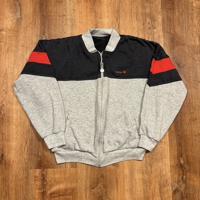 Vintage 80s Adidas Full Zip Sweatshirt Track Jacket Mens Large