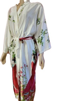 ORIENTAL KIMONO ROBE Zhen YiFu shi with Geisha Printed One Size Multicolor #C7