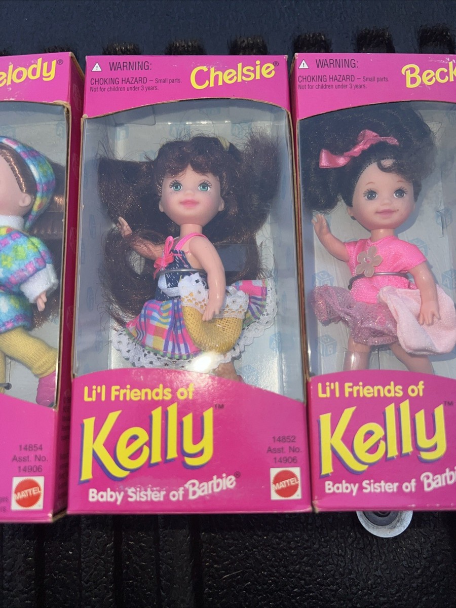Li'l Friends of Kelly Becky Chelsie & MELODY Barbie Mattel C1995