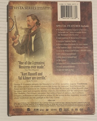 Tombstone (DVD, 2002, 2-Disc Set, Vista Series Directors Cut) Val Kilmer - Picture 2 of 13