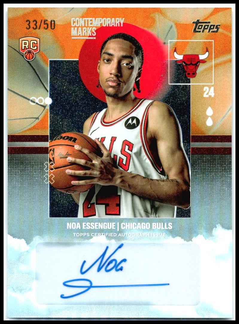 2025-26 Topps Contemporary Marks Gold /50 #CM-NE Noa Essengue Auto Chicago Bulls