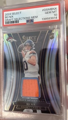 2024 Panini Select POP2 Selections Memorabilia Bo Nix #DSM-BNX /149 PSA10