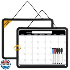 Lumspax Small Monthly Whiteboard Calendar for Wall, Mini 11" x 14" Dry Erase 