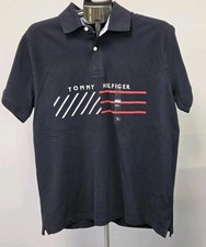 NWT Tommy Hilfiger 2-Button Polo Shirt Mens Blue L Embroidered Retail 69.50
