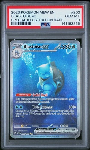 2023 POKEMON MEW EN-151 SPECIAL ILLUSTRATION RARE #200 BLASTOISE EX PSA 10