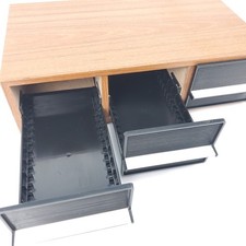 Vintage Faux Wood 3 Drawer 33 Cassette Holder, 5 x 9 x 15