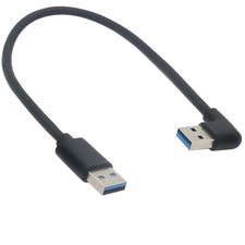 1 FT 5Gbps Right Angled USB 3.0 Type-A Male to Straight A-Male Data Cable