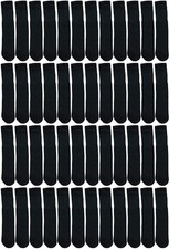 48 unidades de calcetines tubo de algodón para mujer, estilo árbitro, talla 9-15 negro liso