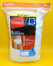 NEW MEN'S "HANES 100 COTTON 6 PACK FULL RISE BRIEFS" Choose 