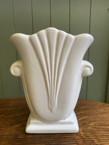 Royal Haeger Art Deco White Tulip Vase