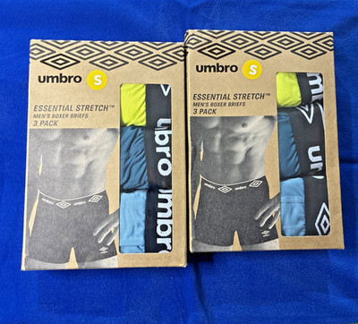Umbro Men's High Performance- SMALL - 6 Boxer Briefs - Comfort Stretch    (CW)