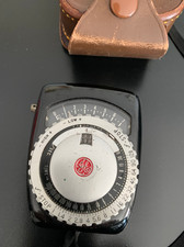 Vintage General Electric Light Exposure Meter Type PR-1 w/ Case Untested GE
