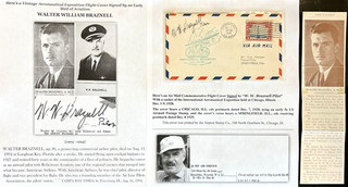 EARLY BIRD ARMY AVIATOR AIR MAIL /AMERICAN AIRLINES PILOT BRAZNELL COVER SIGNED