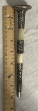 Sterling Silver Swagger/Umbrella/ Parasol /cane handle mother of pearl. Antique