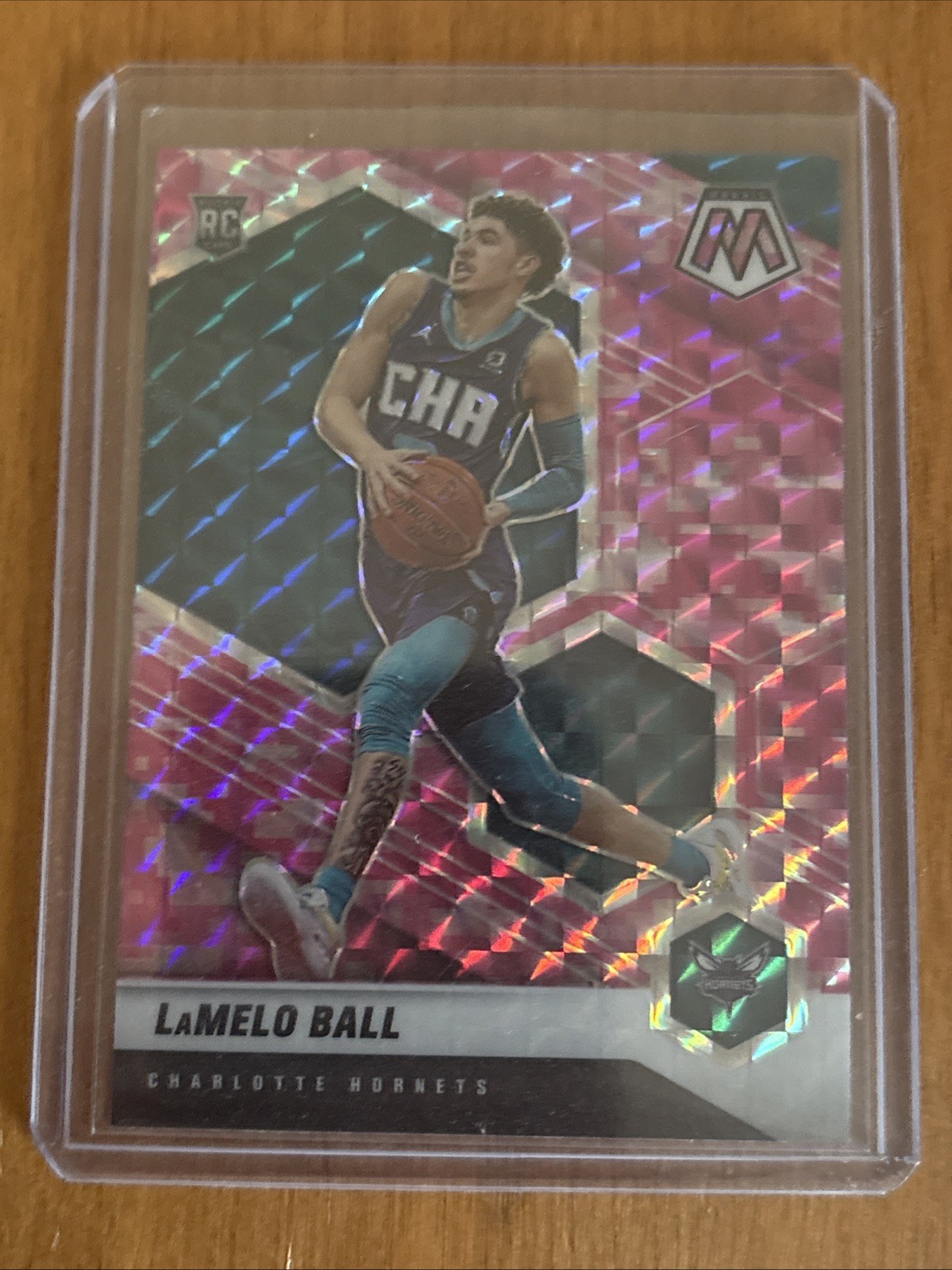 2020-21 Panini Mosaic - Rookie LaMelo Ball #202 Pink Camo Mosaic Prizm (RC)