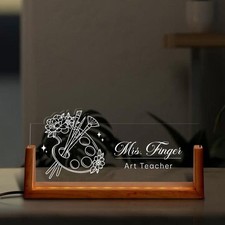Custom Art Teacher Desk Name Plate, Personalized Gift for Appreciation or Grad