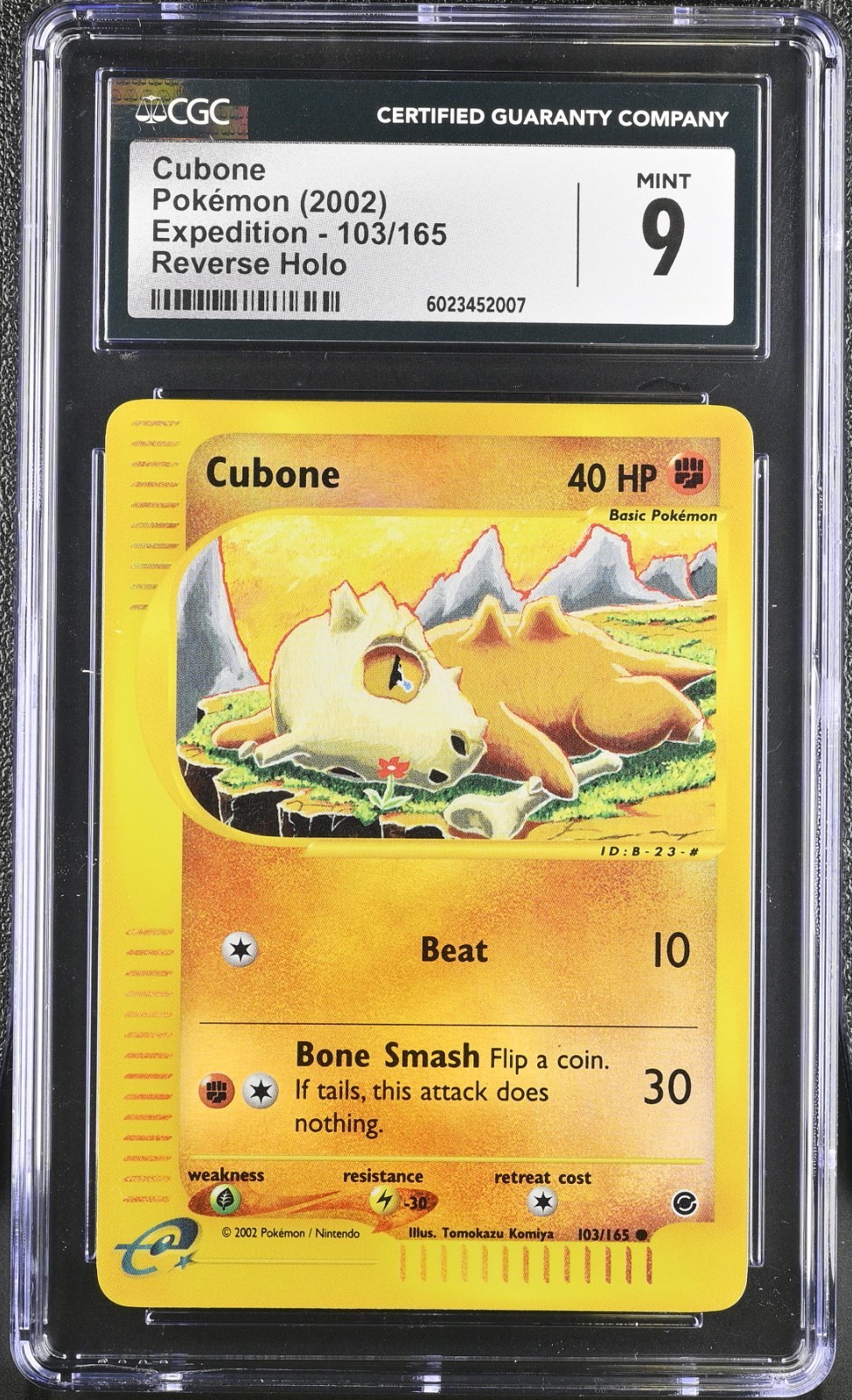 CGC 9 Cubone Reverse Holo 103/165 Expedition Pokemon 2002