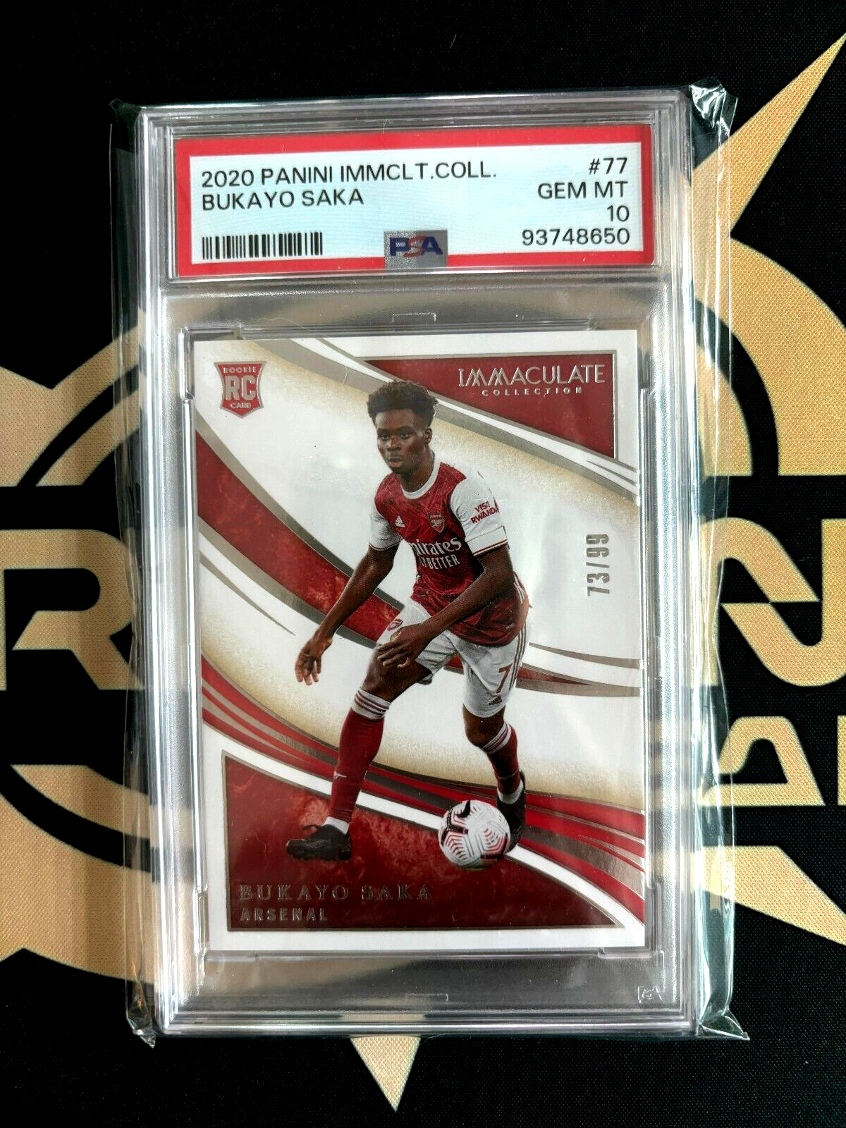 2020 Panini Immaculate Collection Bukayo Saka /99 Rookie RC Arsenal PSA 10 #77