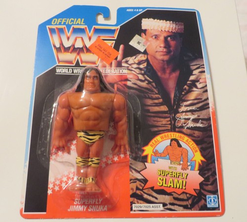 WWF WWE Hasbro 1990 *SUPERFLY JIMMY SNUKA* Blue Ca...