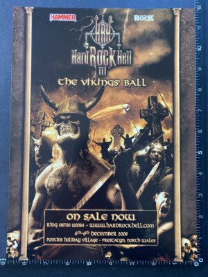 HARD ROCK HELL III THE VIKINGS BALL 9X12'' Poster Sized Press Advert M21