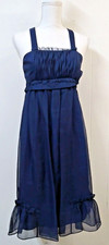 Vera Wang WM 4 Navy Blue Dress 100% Silk Shell & Lining