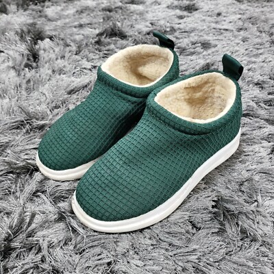 Lusso Cloud The Guru Shearling Shoes Mens 5 Womens 7 Green Waffle Sherpa Slip-on