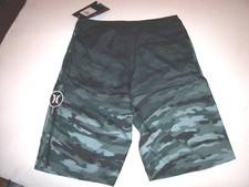 NEW Hurley sz 16 green black CAMO youth boys swim board shorts swimsuit