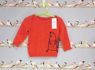 NEU MIT ETIKETT M&S Baby Biber PULLOVER 9-12 Monate Strick rot Mix NEU
