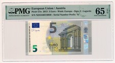 EUROPEAN UNION (AUSTRIA) banknote 5 Euro 2013 PMG MS 65 EPQ Gem Uncirculated