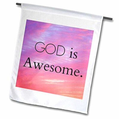 3dRose Xander Inspirational Quotes - GOD is Awesome, Black Lettering on red Clou