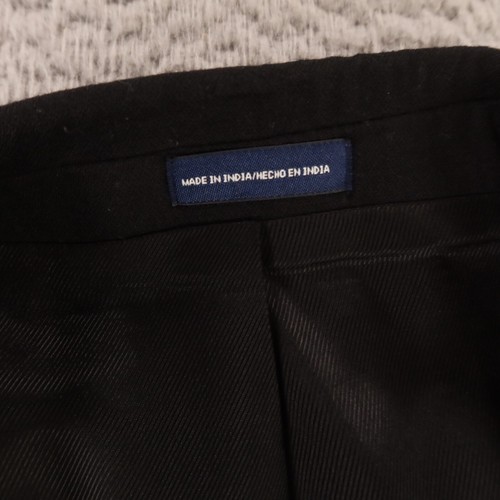 Stafford Jacket XL XLT Black Worsted Wool Twill Blazer Metal Buttons Classic 48L - Picture 3 of 14