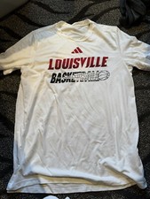 Louisville Cardinals Basketball Adidas Game Used White Short Sleeve Shirt L