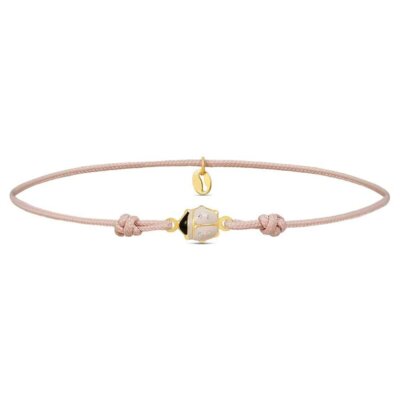 Bracciale STROILI 1425437 Oro 9kt 375 Cordino Rosa Coccinella