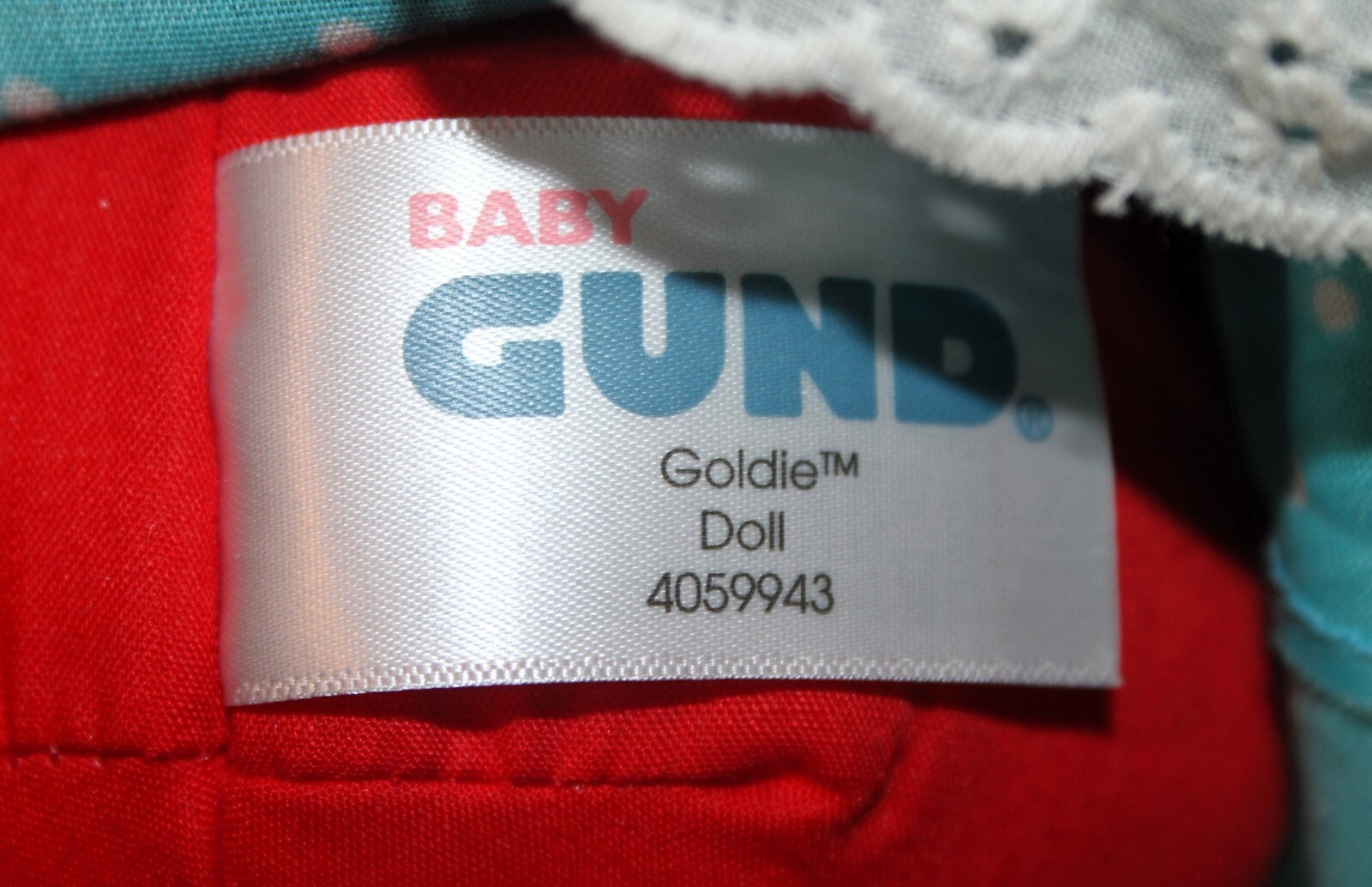 BABY GUND Goldie 13" Soft Plush DOLL #4059943 Goldilocks & The 3 Bears