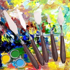 5 Pcs/Set Palette Oil Painting Ink Knife Painting Tools Paint Palette Scraper