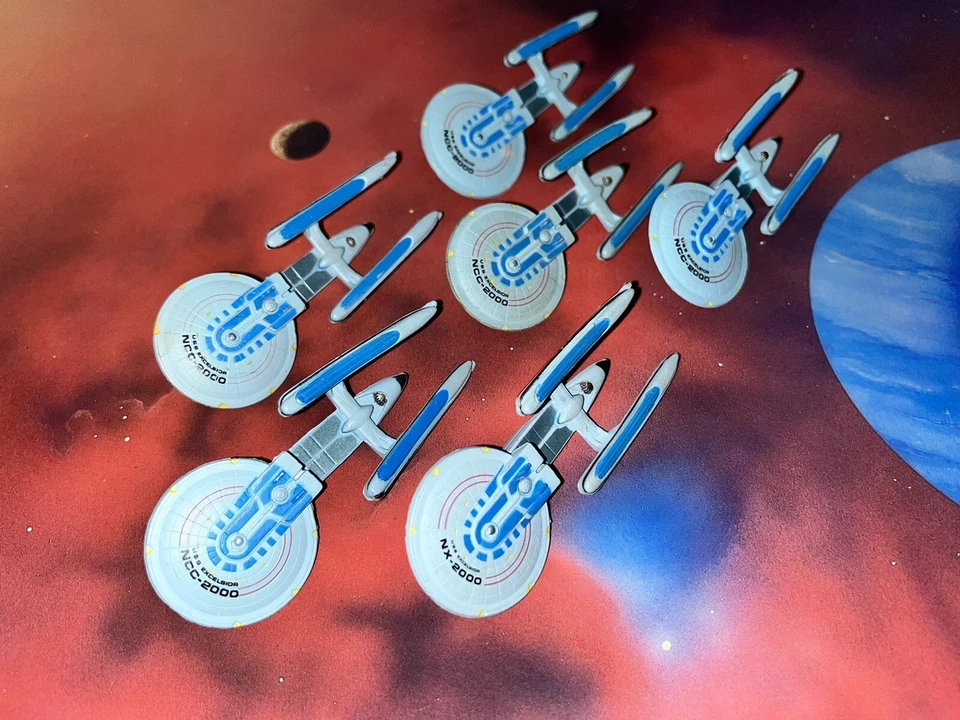 Star Trek Micro Machines Lot USS Excelsior TNG X6 Space Ship Wars Fleet - Image 1 of 1