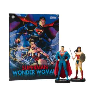 Eaglemoss DC Comics Superman & Wonder Woman illustrated Guide Includes 2 Figures