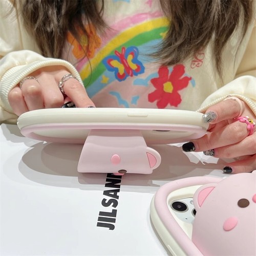 3D Lovely Slipper Pig Cartoon Silicone Case for iPhone 15 Pro Max 14 13 12 11 - 第 10/26 張圖片