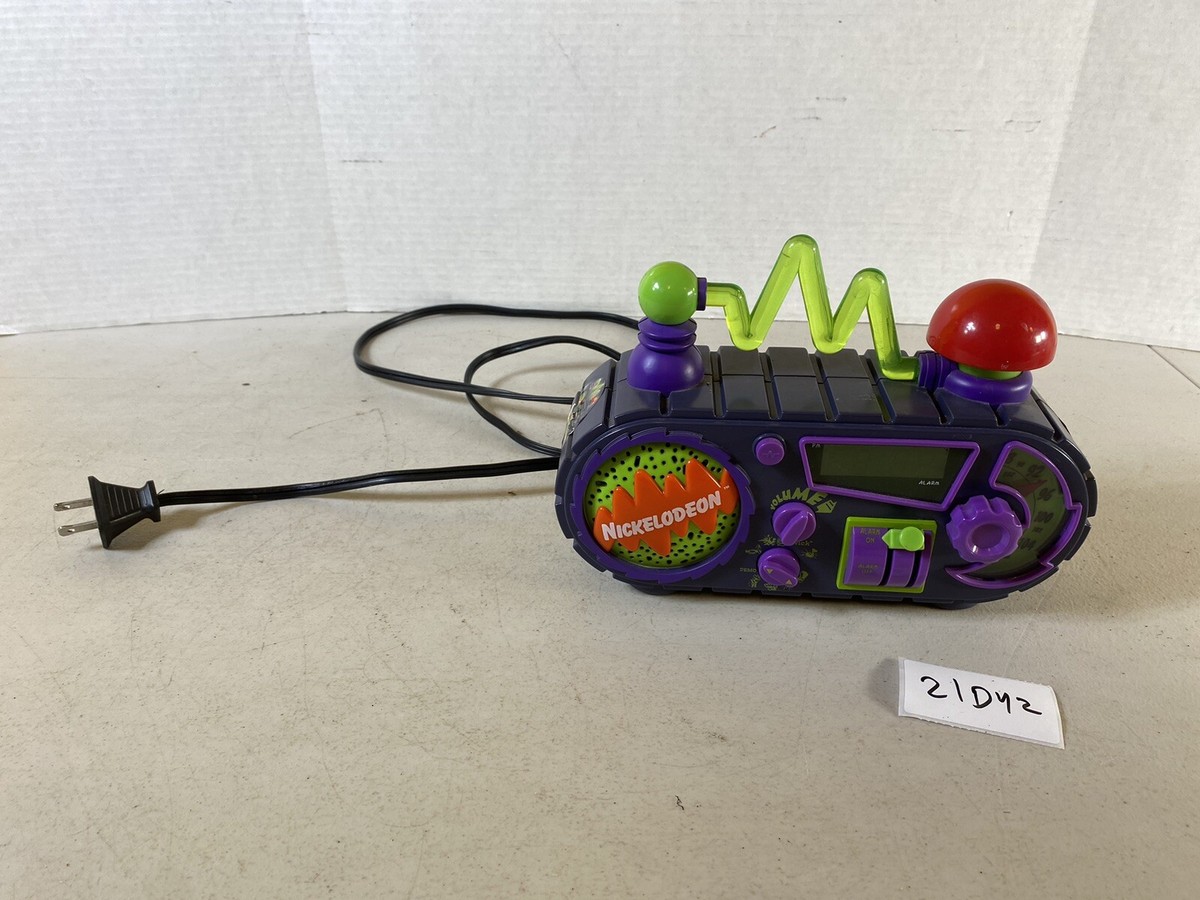 Vintage 1995 Nickelodeon Time Blaster Rise & Slime Alarm AM/FM