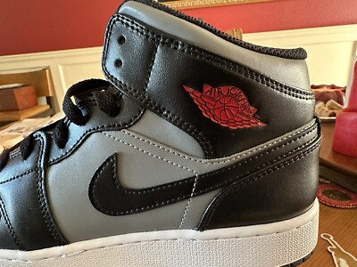 Nike Air Jordan 1 Mid 'Shadow' Blk Gym Red Particle Grey 554725