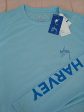 Guy Harvey L/S Performance Sun Swim Shirt, NWT - Mens XL - Powder Blue, UPF 50